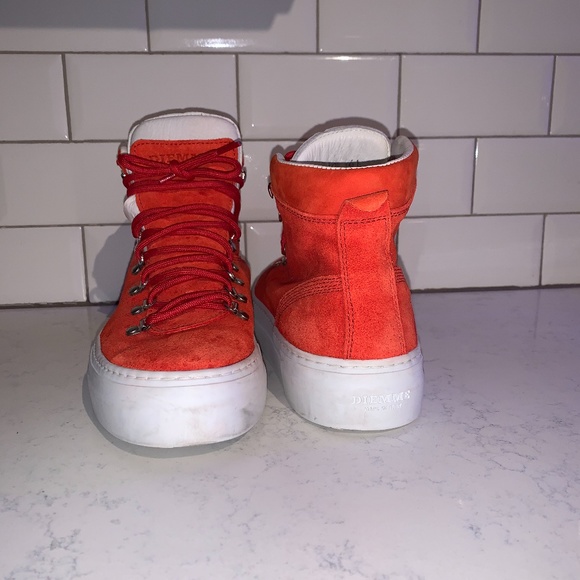 $398 Sz 40 Bandier X Diemme Blood Orange Marostica Mid Shoes Sneakers Italy New